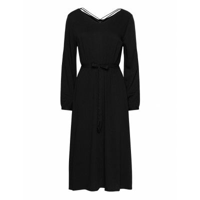 Onlfalma String Dress Solid Wvn Knälång Klänning Svart ONLY