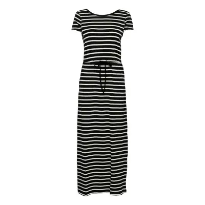 Onlmay Life S/S String Maxi Dress Jrs Maxiklänning Festklänning Svart ONLY