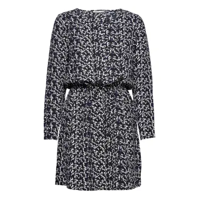 Onlnova Lux L/S Draw String Dress Aop 7 Dresses Everyday Dresses Svart ONLY