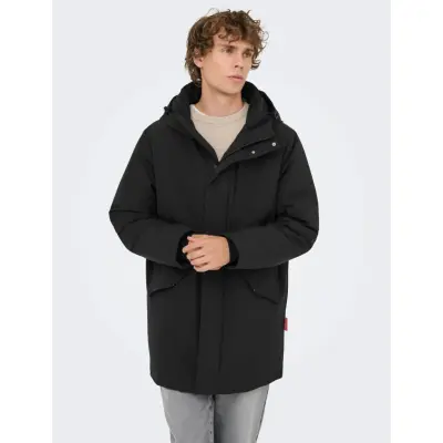 ONLY & SONS Onssayn Waterproof Stretch Parka Otw - Black - XXL