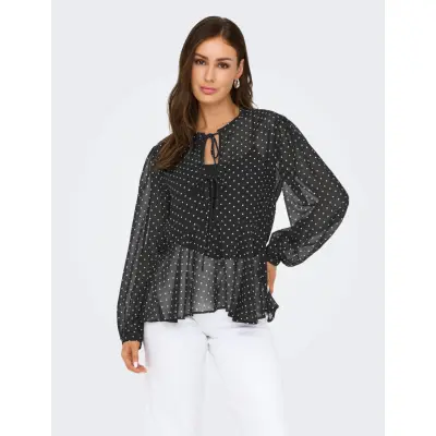 ONLY Onlisabella Ls String Top Wvn - Black - S