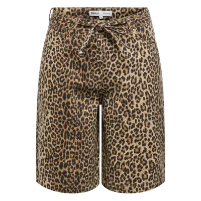 ONLY Onlnaomi String Aop Bermuda Shorts Otw Beige