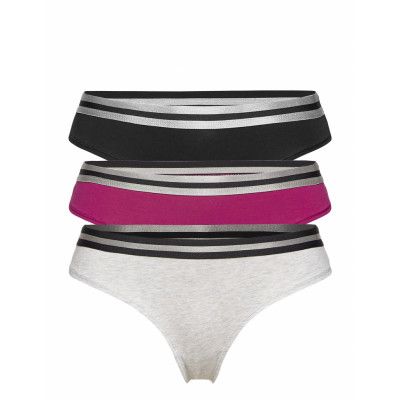 Organic Cotton Thong By Pernille Blume 3 Pack Stringtrosa Underkläder Multi/mönstrad Danish Endurance