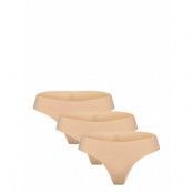 Pcnamee Thong 3-Pack Noos *Villkorat Erbjudande Stringtrosa Underkläder Beige Pieces