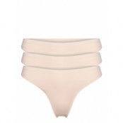 Pcsemilla Thong 3-Pack Stringtrosa Underkläder Creme Pieces