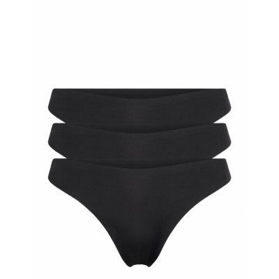 Pcsemilla Thong 3-Pack Stringtrosa Underkläder Svart Pieces