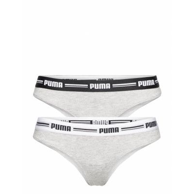 Puma Women String 2P Hang *Villkorat Erbjudande Stringtrosa Underkläder Grå PUMA