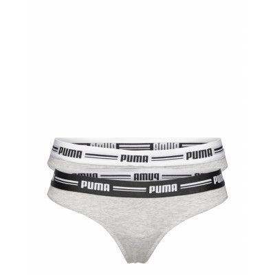 Puma Women String 2P Pack *Villkorat Erbjudande Stringtrosa Underkläder Grå PUMA