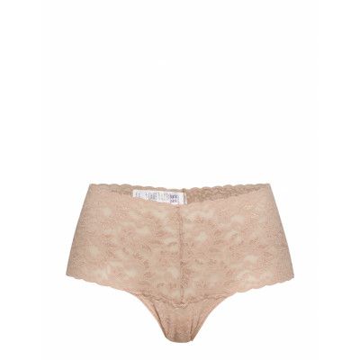 9K1926 - Retro Thong Lingerie Panties High Waisted Panties Kräm Hanky Panky