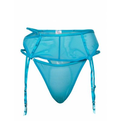 OW Collection Reyna Thong & Suspender Blå