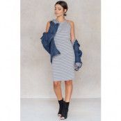 Rut&Circle Aya Stripe Rib Dress - Grey,Multicolor