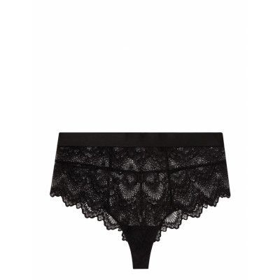 Understatement Underwear Saboteur Lace Highwaist String Svart