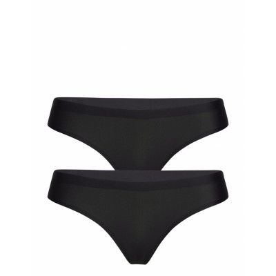 Seamless Thong 2-Pack Stringtrosa Underkläder Svart OW Collection