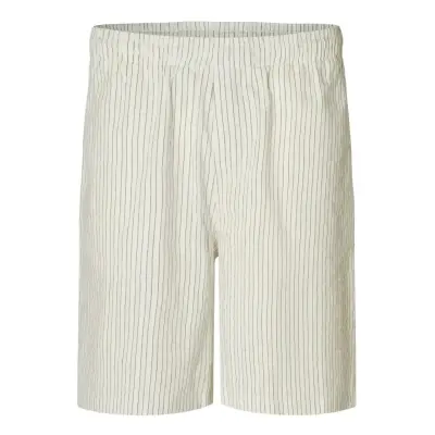 Selected Slhloose-Ace Seersucker String Shorts Kräm