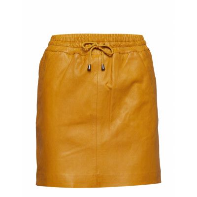 Skirt With Smock Waist Kort Kjol Gul DEPECHE