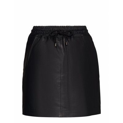 Skirt With Smock Waist Kort Kjol Svart DEPECHE