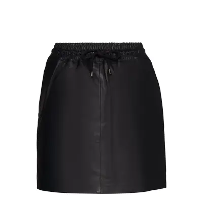 Skirt With Smock Waist Kort Kjol Svart DEPECHE