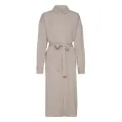 Sloangz Shirt Dress Knälång Klänning Beige Gestuz