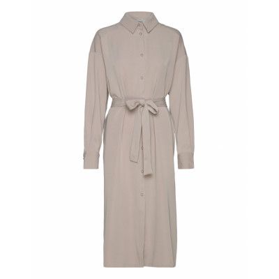 Sloangz Shirt Dress Knälång Klänning Beige Gestuz