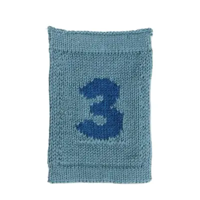 Smallstuff Knitted Flag, 3, Blue - Blue - ONE SIZE