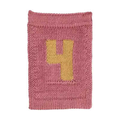 Smallstuff Knitted Flag, 4, Rose - Pink - ONE SIZE