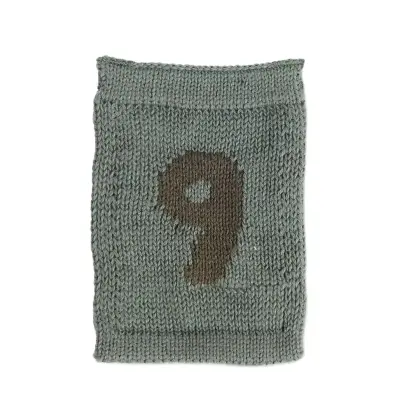 Smallstuff Knitted Flag, 9, Blue - Khaki green - ONE SIZE