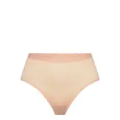 Soft Stretch Stripes High Waist Thong *Villkorat Erbjudande Stringtrosa Underkläder Beige CHANTELLE
