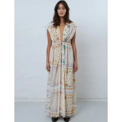 Stella Nova Cotton Tissue Printed Maxi Dress - Multi/patterned - 42