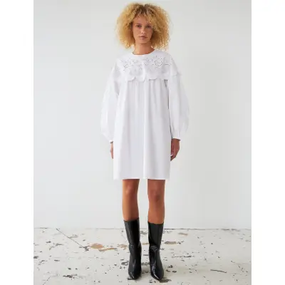 Stella Nova Embroidery Anglaise Mini Dress - White - 34