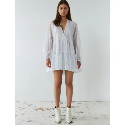 Stella Nova Sequins Mini Dress - White - 34