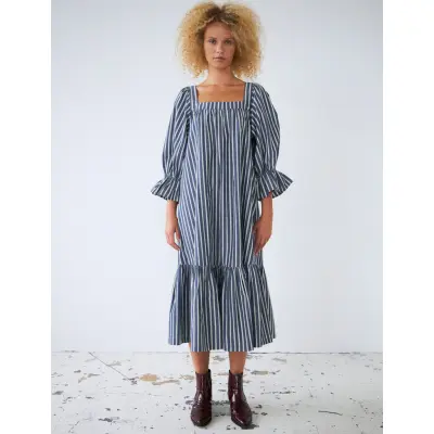 Stella Nova Striped Midi Dress - Blue - 34