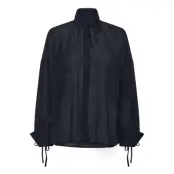 Stella Nova Volume Shirt With Tiebow - Navy - 34