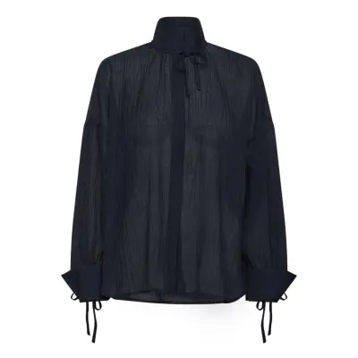 Stella Nova Volume Shirt With Tiebow - Navy - 34