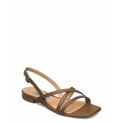 String Flat Square Shoes Summer Shoes Flat Sandals Grön Apair