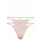 Thong 2Pk Stringtrosa Underkläder Creme Calvin Klein