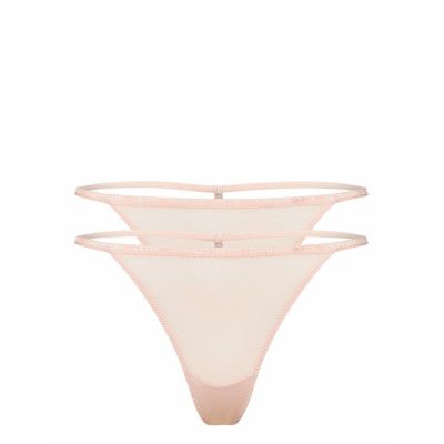 Thong 2Pk Stringtrosa Underkläder Rosa Calvin Klein