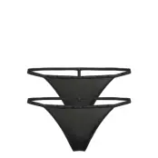 Thong 2Pk Stringtrosa Underkläder Svart Calvin Klein