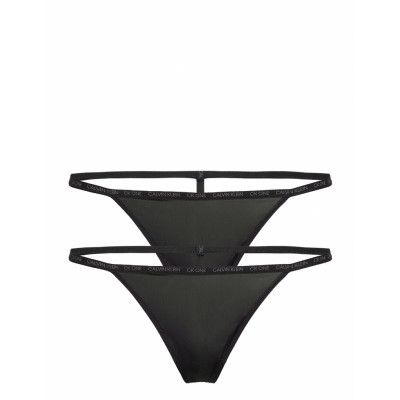 Thong 2Pk Stringtrosa Underkläder Svart Calvin Klein