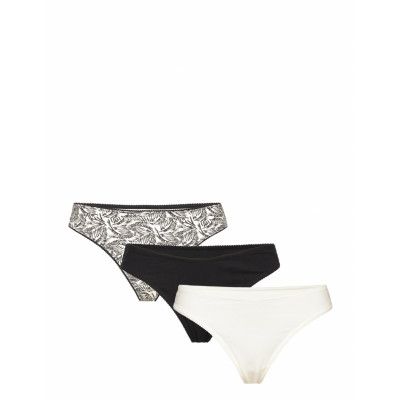 Tara Black - Pack Of 3 Thongs Stringtrosa Underkläder Svart Etam