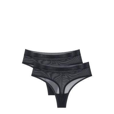 Tempting Sheer Highwaist String 2P Stringtrosa Underkläder Black Triumph