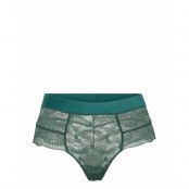 The Hunter Lace Highwaist String Lingerie Panties High Waisted Panties Grön Understatement Underwear