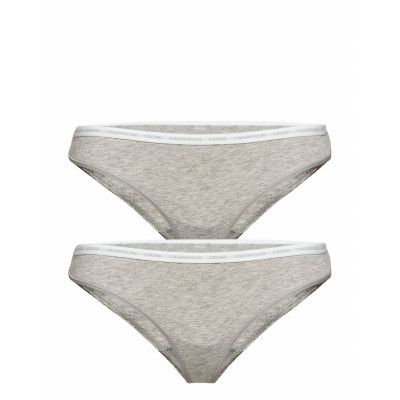 Thong 2Pk Stringtrosa Underkläder Grå Calvin Klein