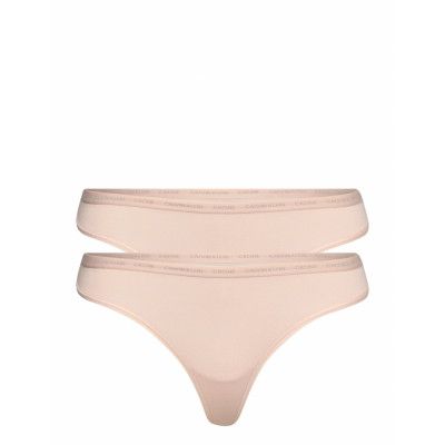 Thong 2Pk Stringtrosa Underkläder Rosa Calvin Klein