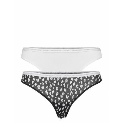 Thong 2Pk Stringtrosa Underkläder Vit Calvin Klein