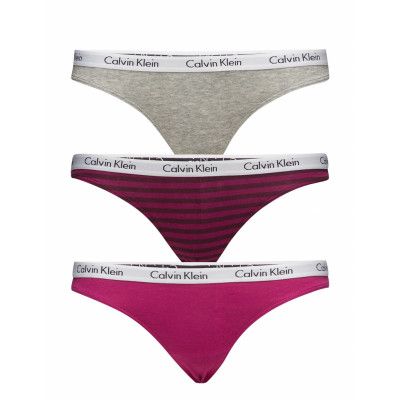Thong 3Pk Stringtrosa Underkläder Grå Calvin Klein