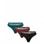 Thong 3Pk *Villkorat Erbjudande Stringtrosa Underkläder Grön Calvin Klein