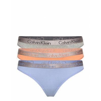 Thong 3pk Stringtrosa Underkläder Multi/mönstrad Calvin Klein
