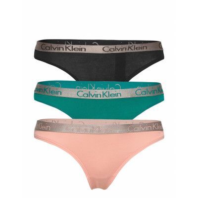 Thong 3pk Stringtrosa Underkläder Multi/mönstrad Calvin Klein