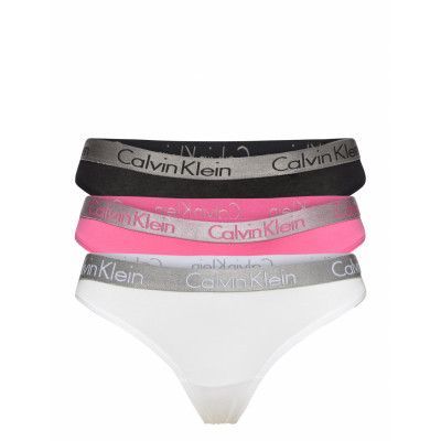 Thong 3Pk *Villkorat Erbjudande Stringtrosa Underkläder Multi/mönstrad Calvin Klein