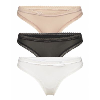 Thong 3Pk Stringtrosa Underkläder Multi/patterned Calvin Klein